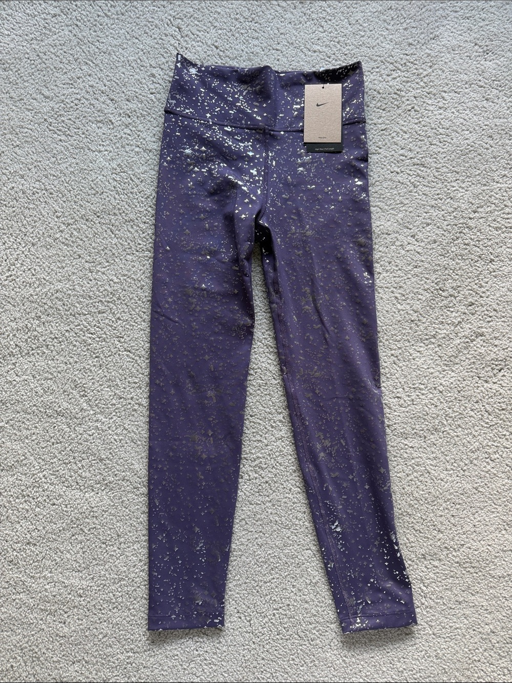 Nike Girls Purple Leggings with Metallic Speckle New with tags